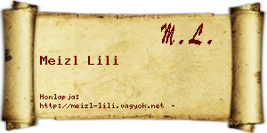 Meizl Lili névjegykártya